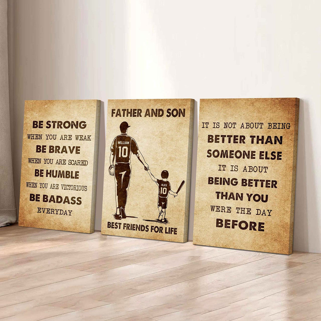 Combo 3 DRB Poster Canvas Be Strong When You Are Weak - It's Not About Being Better Than Someone Else It's About Being Better Than You Were The Day Before