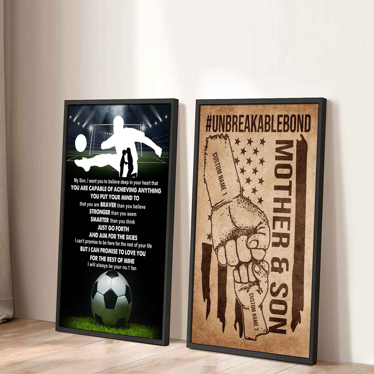 Unbreakable Bond Sport Canvas Set From Mom To Son Just Go Forth And Aim For The Skies (Copy)