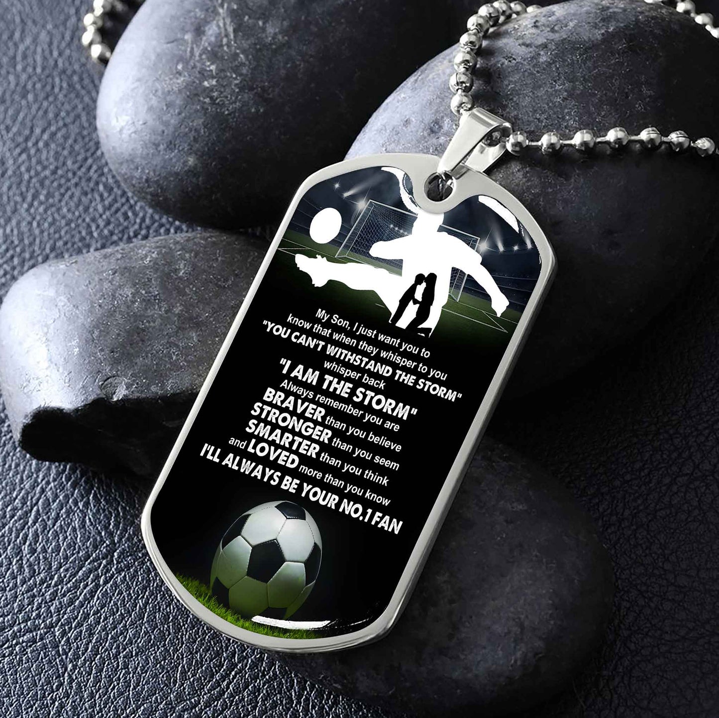 Sport Military Chain 18K Gold Plated Silver Plated To My Son From Mom Motivation Message I Will Always Be Your No 1 Fan