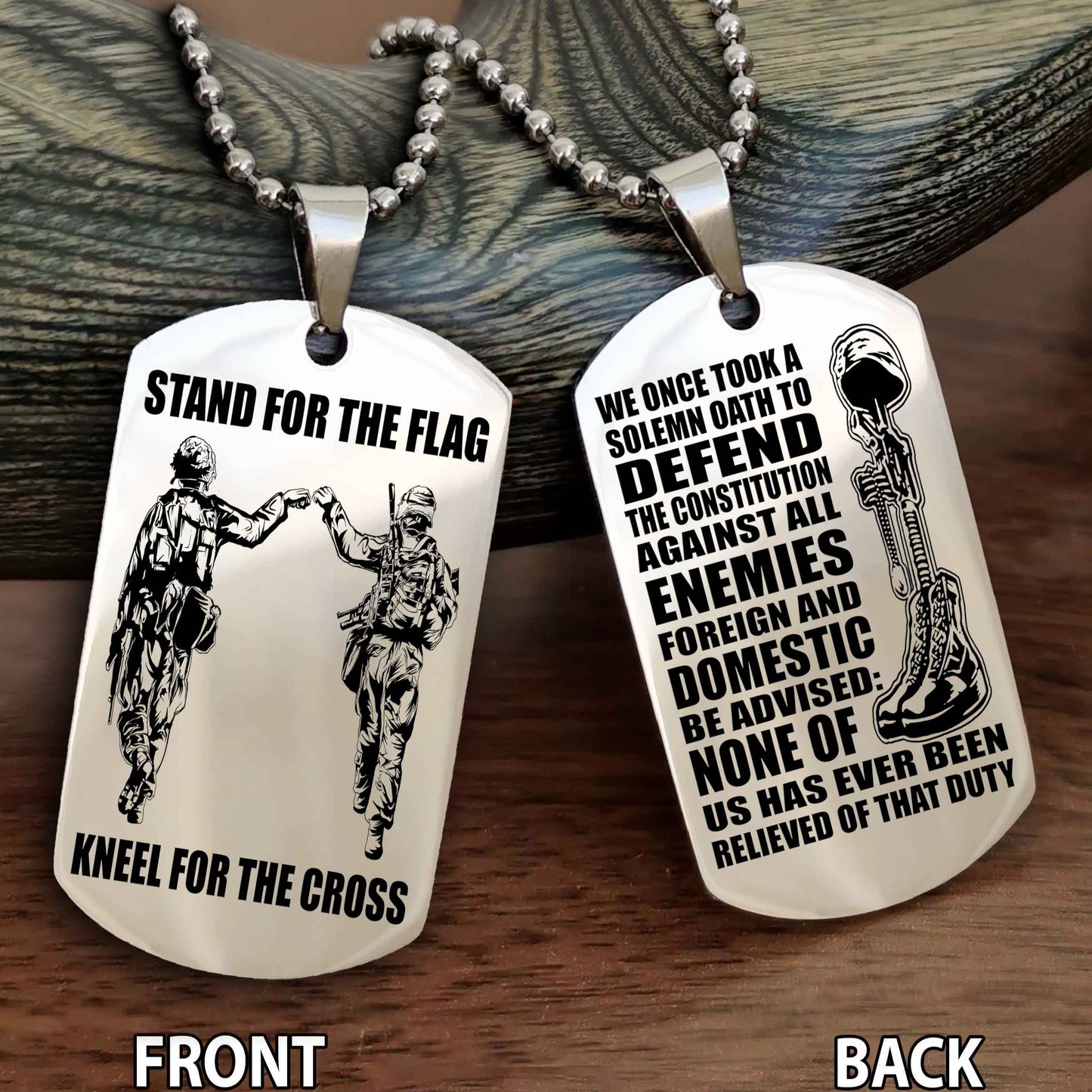 Soldier Personalized Double Sided Dog Tag For Brother (Copy)