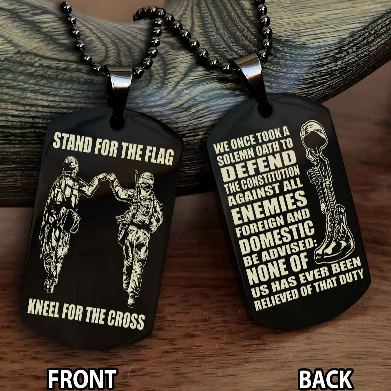 Soldier Personalized Double Sided Dog Tag For Brother (Copy)