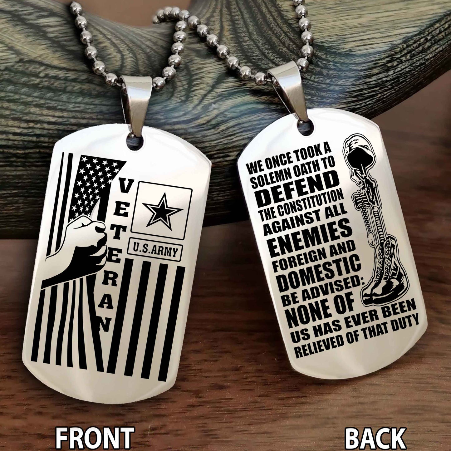 Soldier Personalized Double Sided Dog Tag For Brother (Copy)