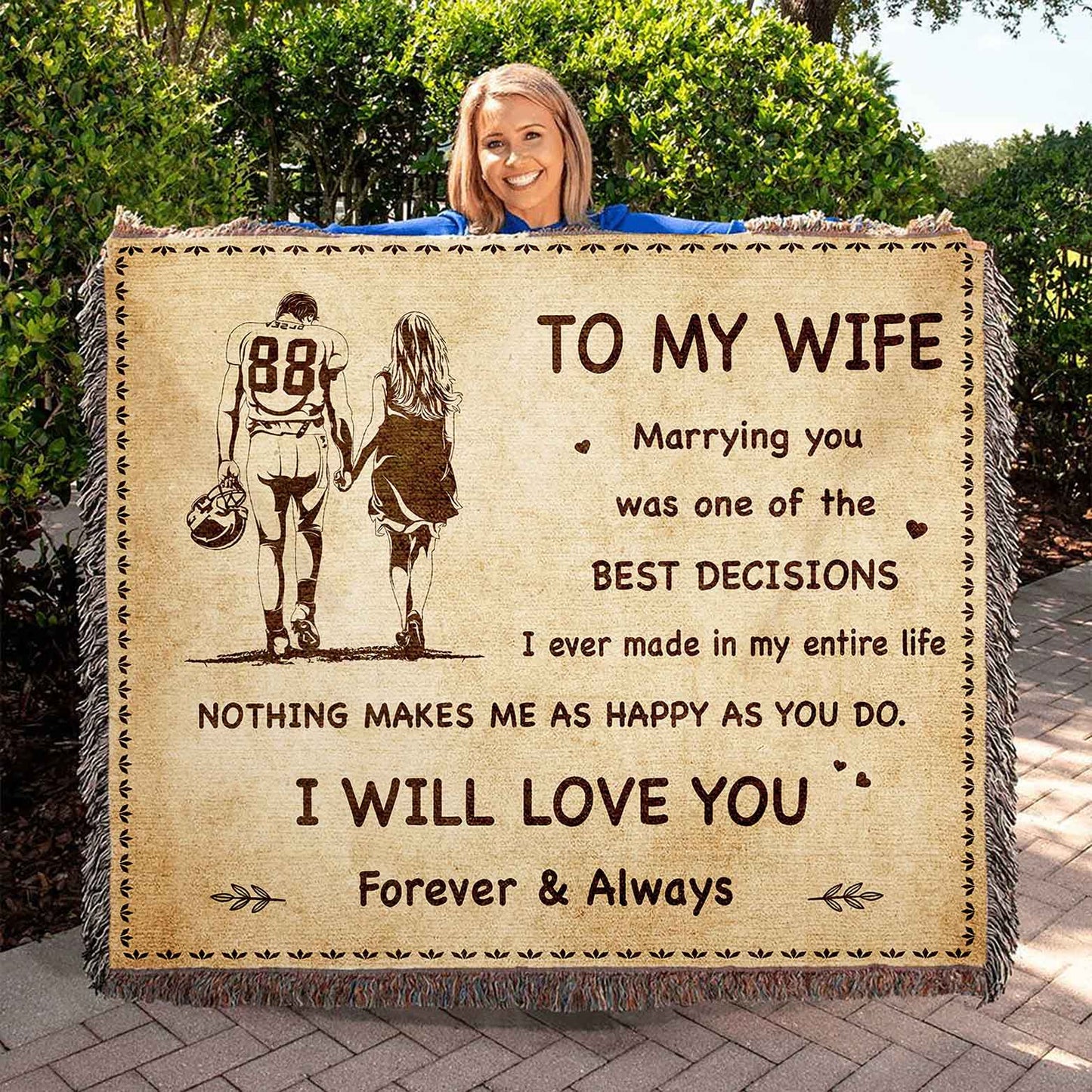 To My Wife Woven Blanket Marrying You Was One Of The Best Decision Gift For Your Wife