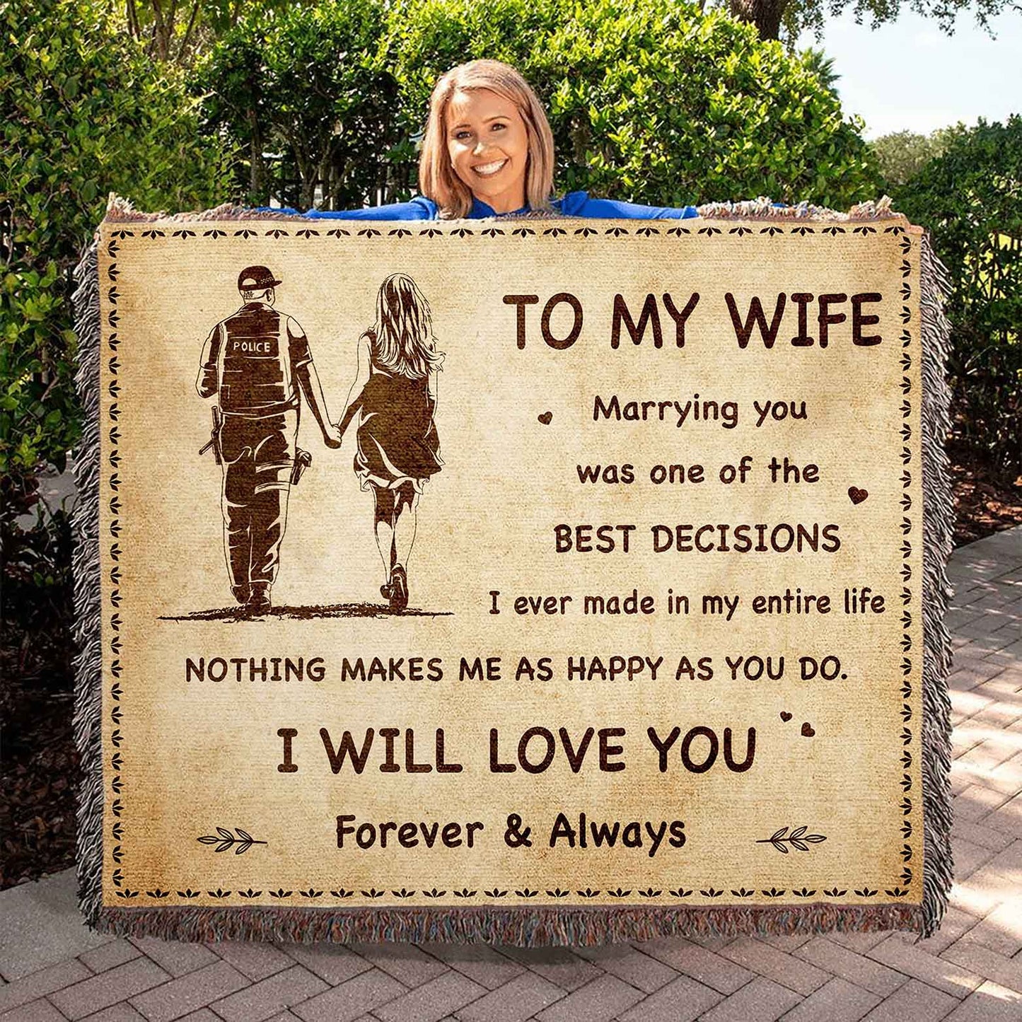 To My Wife Woven Blanket Marrying You Was One Of The Best Decision Gift For Your Wife