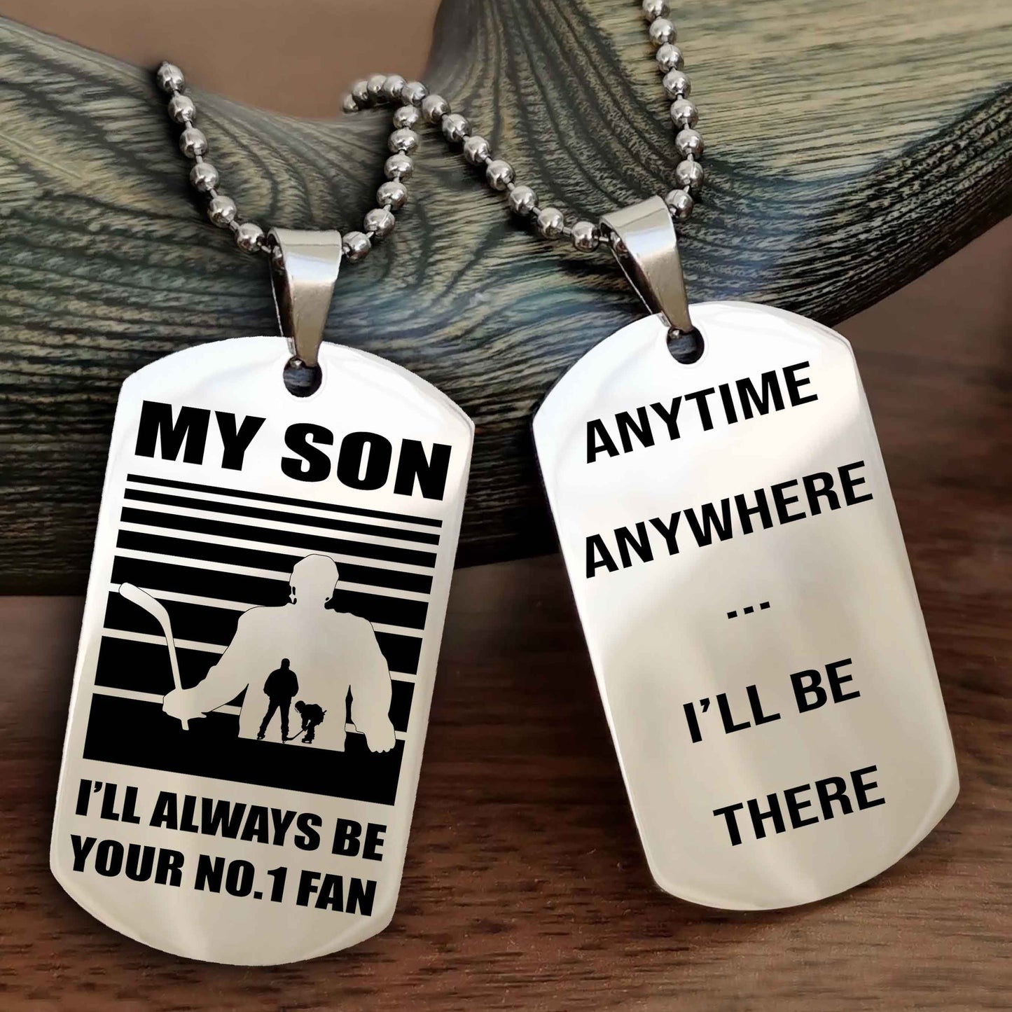 Sport Personalized Double Sided Dog Tag I Will Always Be Your No 1 Fan - Anytime Anywhere I Will Be There