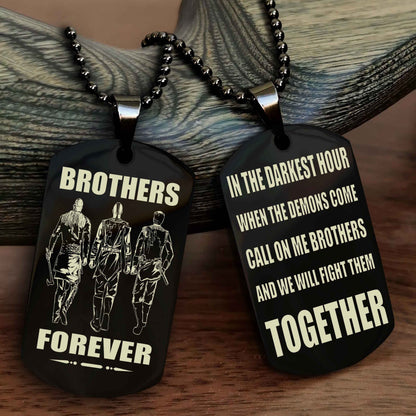 Police Personalized Double Sided Dog Tag For My Brother - Call On Me Brother And We Will Fight Them Together Gift For Your Friend