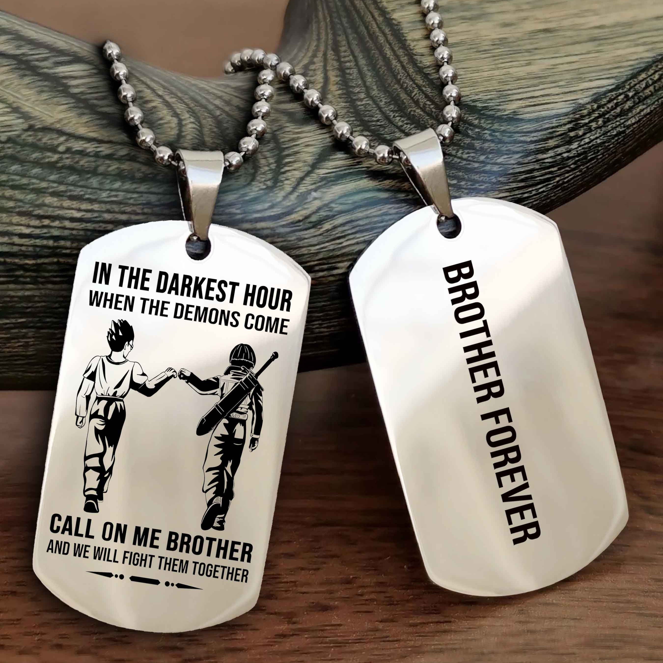 Cowboy Customizable engraved black dog tag double sided gift from brother, brother forevers