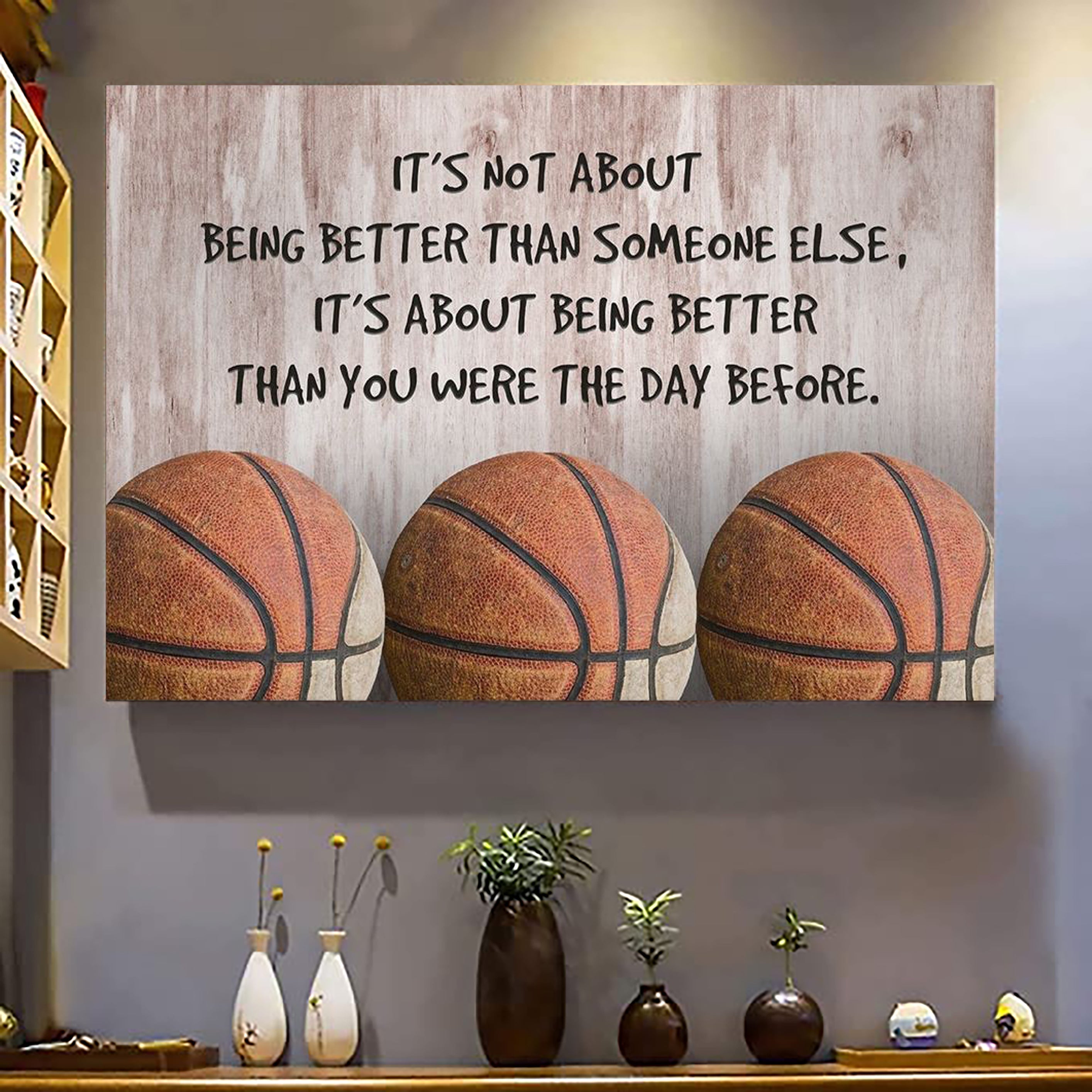 Golf customizable poster canvas - It is not about better than someone else, It is about being better than you were the day before