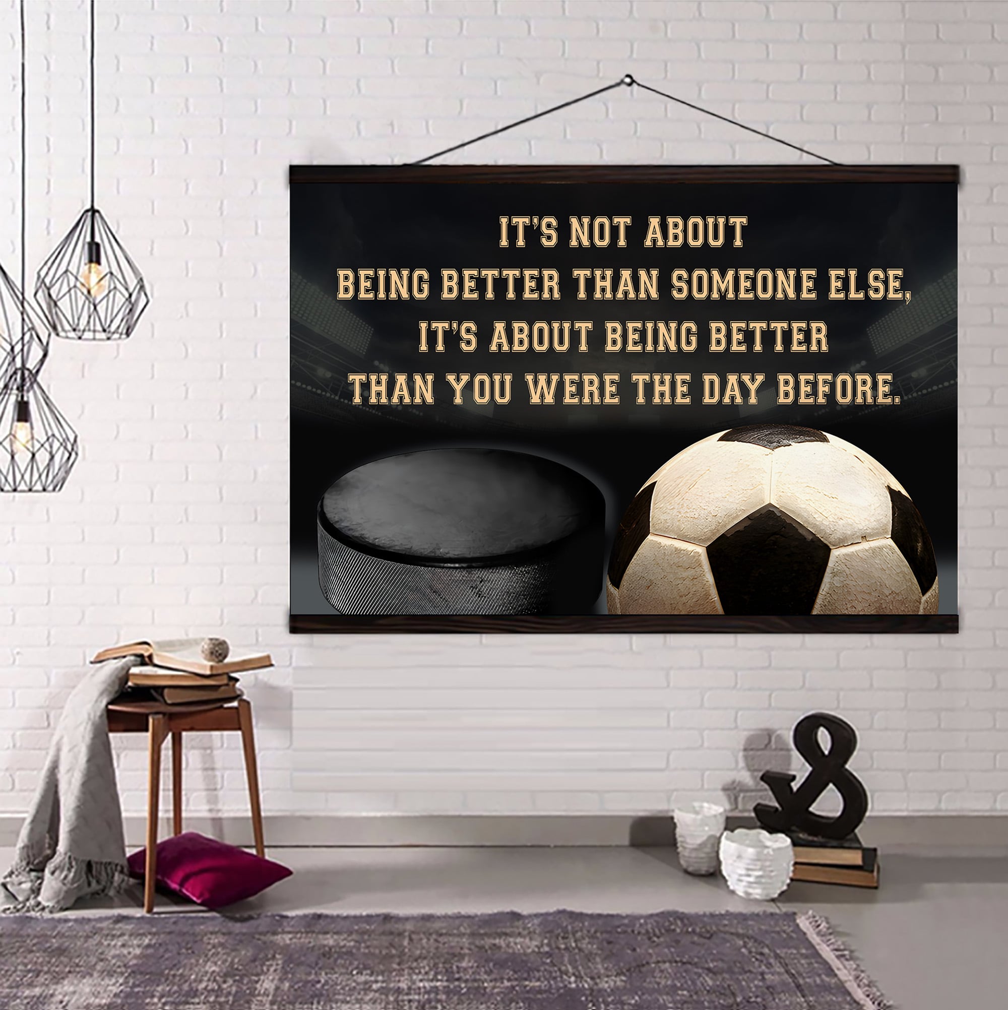 Hockey and Soccer customizable poster canvas