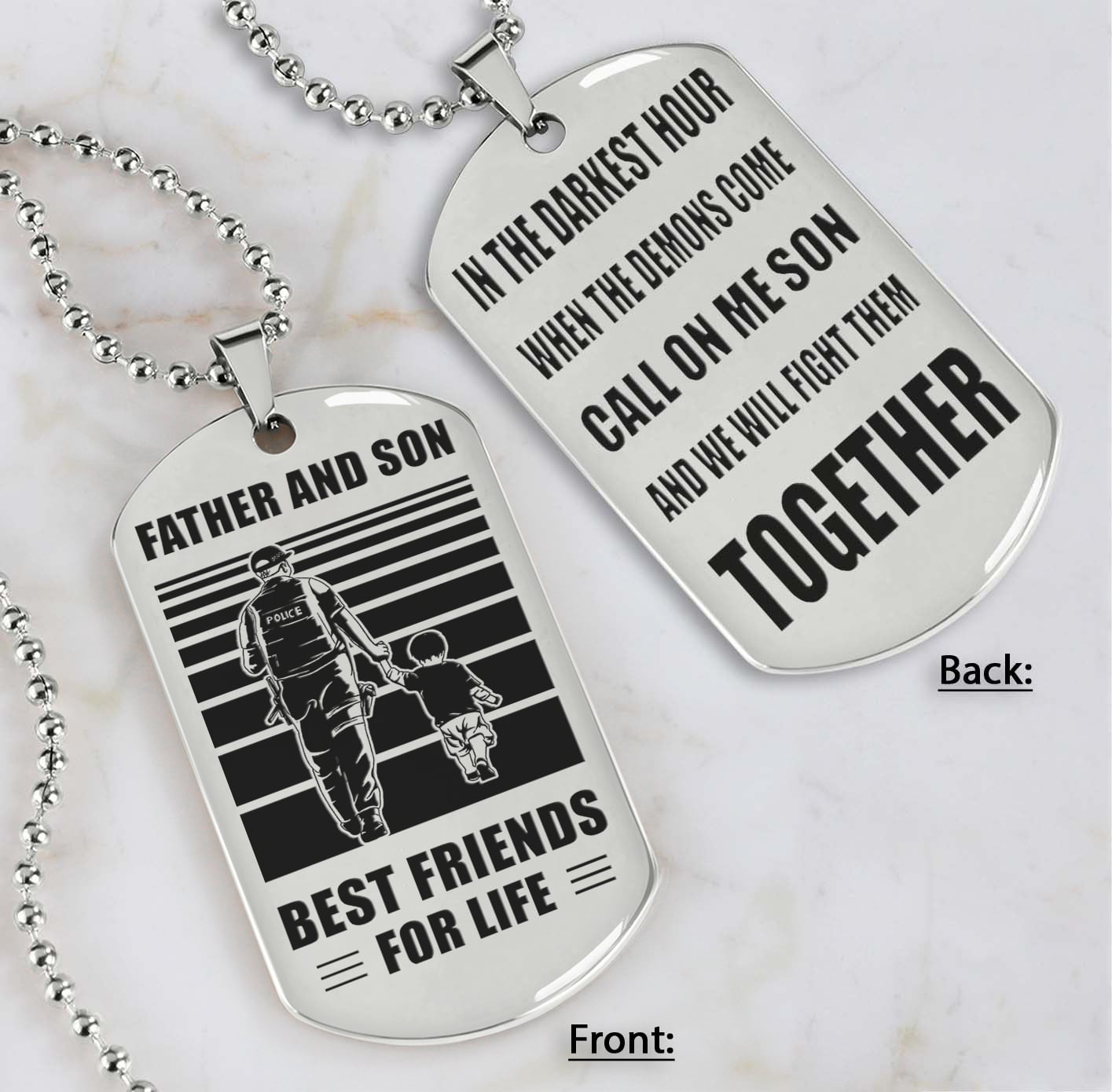 Cowboy Personalized Double Sided Dog Tag Call On Me Son And We Will Fight Them Together Gifts For Your Son From Dad