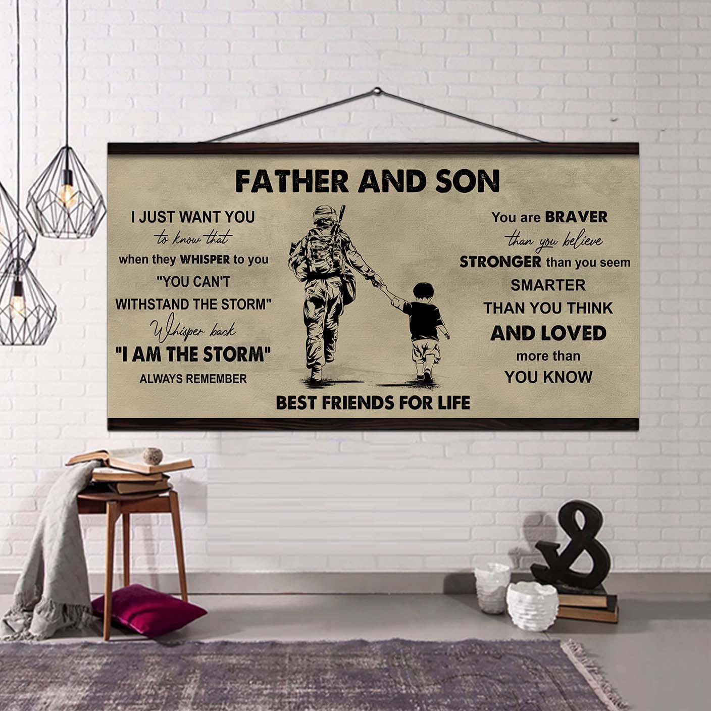 Viking Father And Son Best Friends For Life - I Am The Storm Poster Canvas Gift For Son From Father