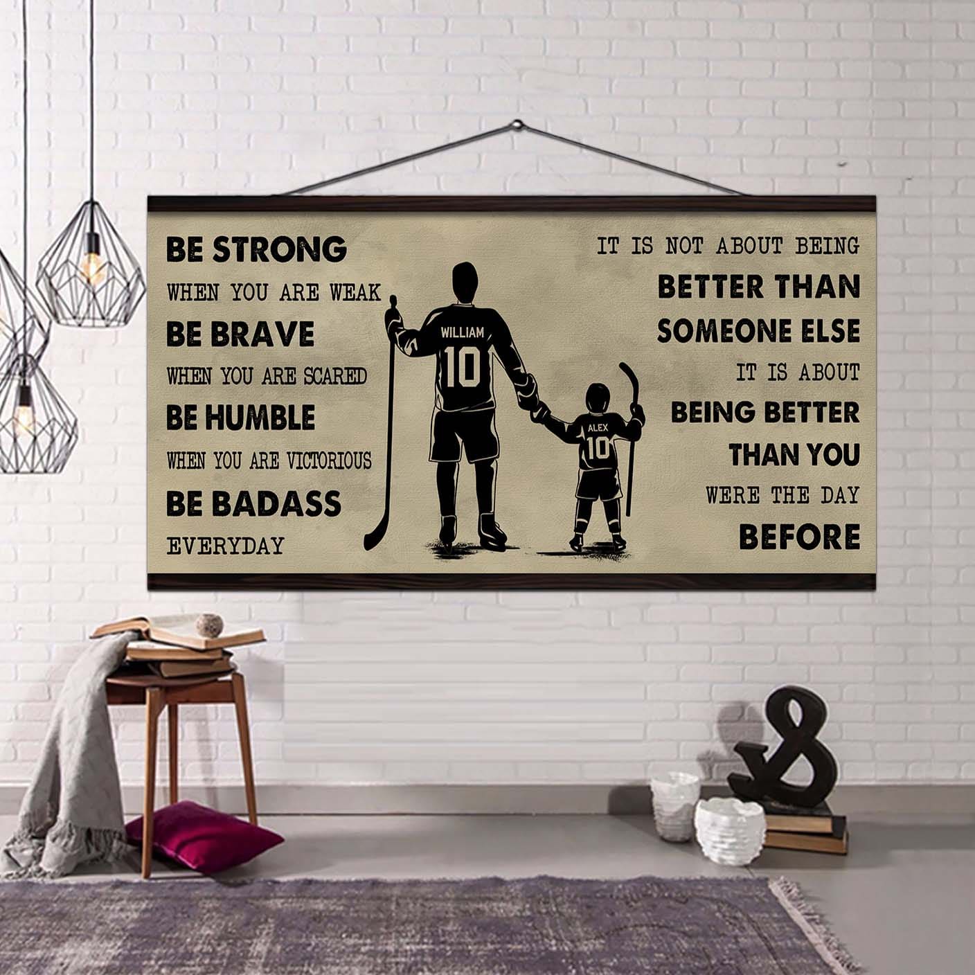 Baseball Poster Canvas From Dad To Son Be Strong When You Are Weak - It Is Not About Being Better Than Someone Else