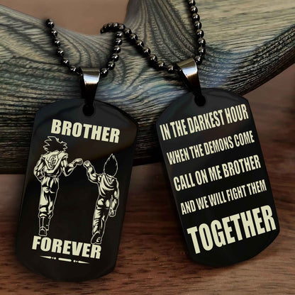 Police Personalized Double Sided Dog Tag For My Brother - Call On Me Brother And We Will Fight Them Together Gift For Your Friend