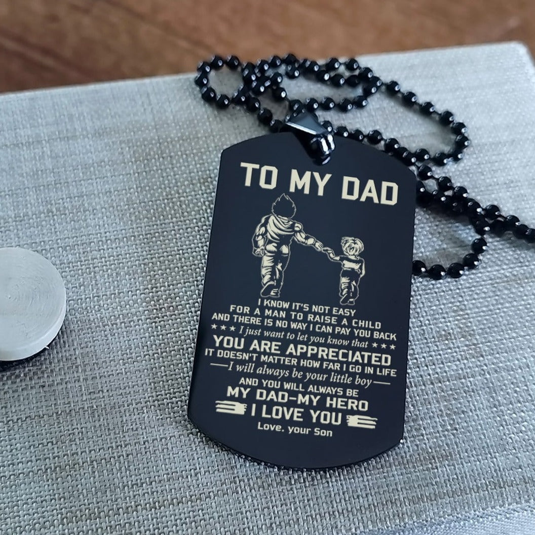 To My Dad One Side Engrave Dog Tag Gift For Your Dad Your Father