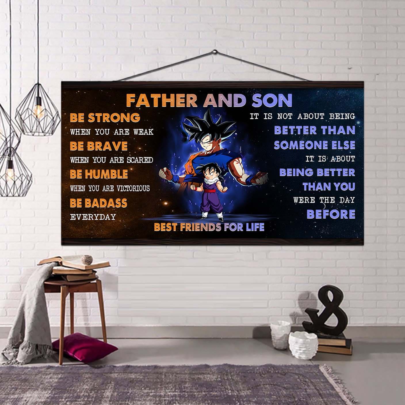 Personalized GK To Son Poster Canvas Father And Son Best Friends For Life - Message For Your Son Gifts For Him