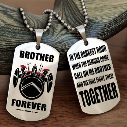 Police Personalized Double Sided Dog Tag For My Brother - Call On Me Brother And We Will Fight Them Together Gift For Your Friend