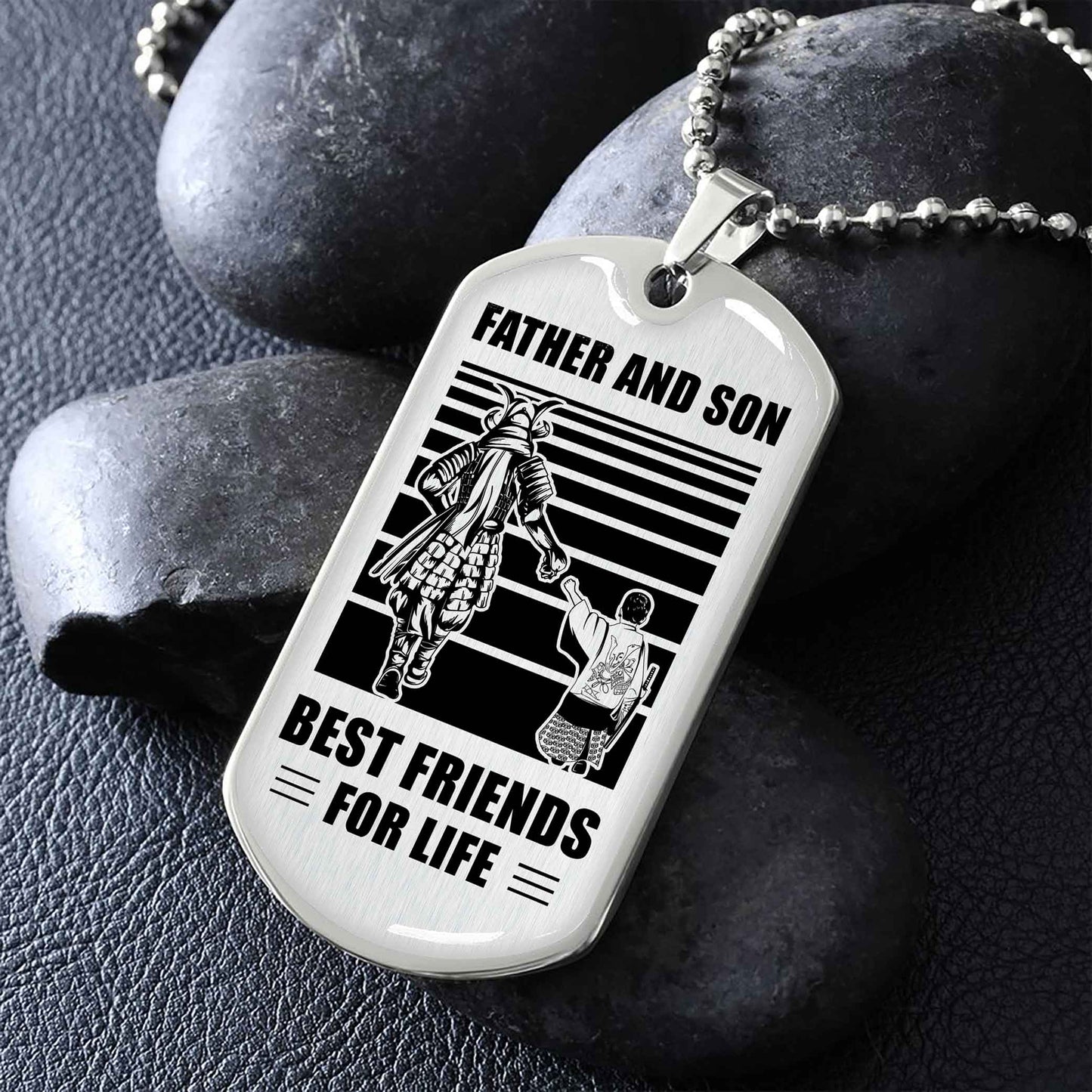 GK_GH Military Chain Silver Plated 18K Gold Plated Father And Son Best Friend For Life Gift For Your Son