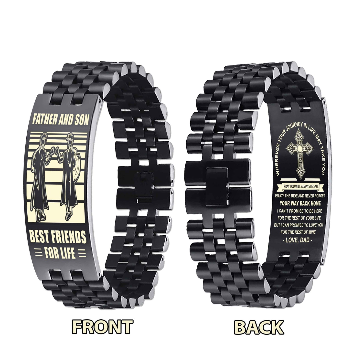 New Version Double Sided Bracelet Gift From Dad For Son - Never Forget Your Way Back Home