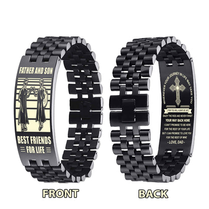 New Version Double Sided Bracelet Gift From Dad For Son - Never Forget Your Way Back Home