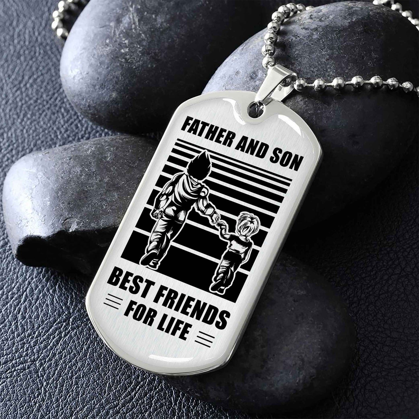 GK_GH Military Chain Silver Plated 18K Gold Plated Father And Son Best Friend For Life Gift For Your Son