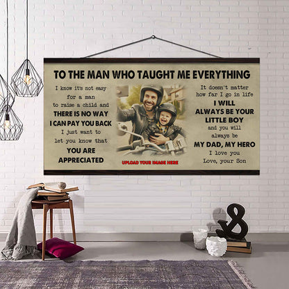 Sport-Family To The Man Who Taught Me Everything - You Will Always Be My Hero Poster Canvas Gift For Father - Photo Upload
