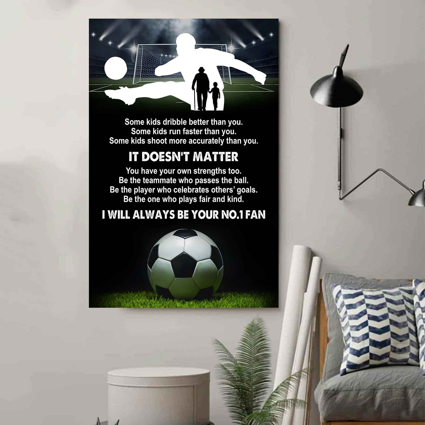 Sport Poster American Football Canvas Be The One Who Plays Fair And Kind I Will Always Be Your No1 Fan Gift For Your Kid Xmas Gift From Grandpa And Grandma