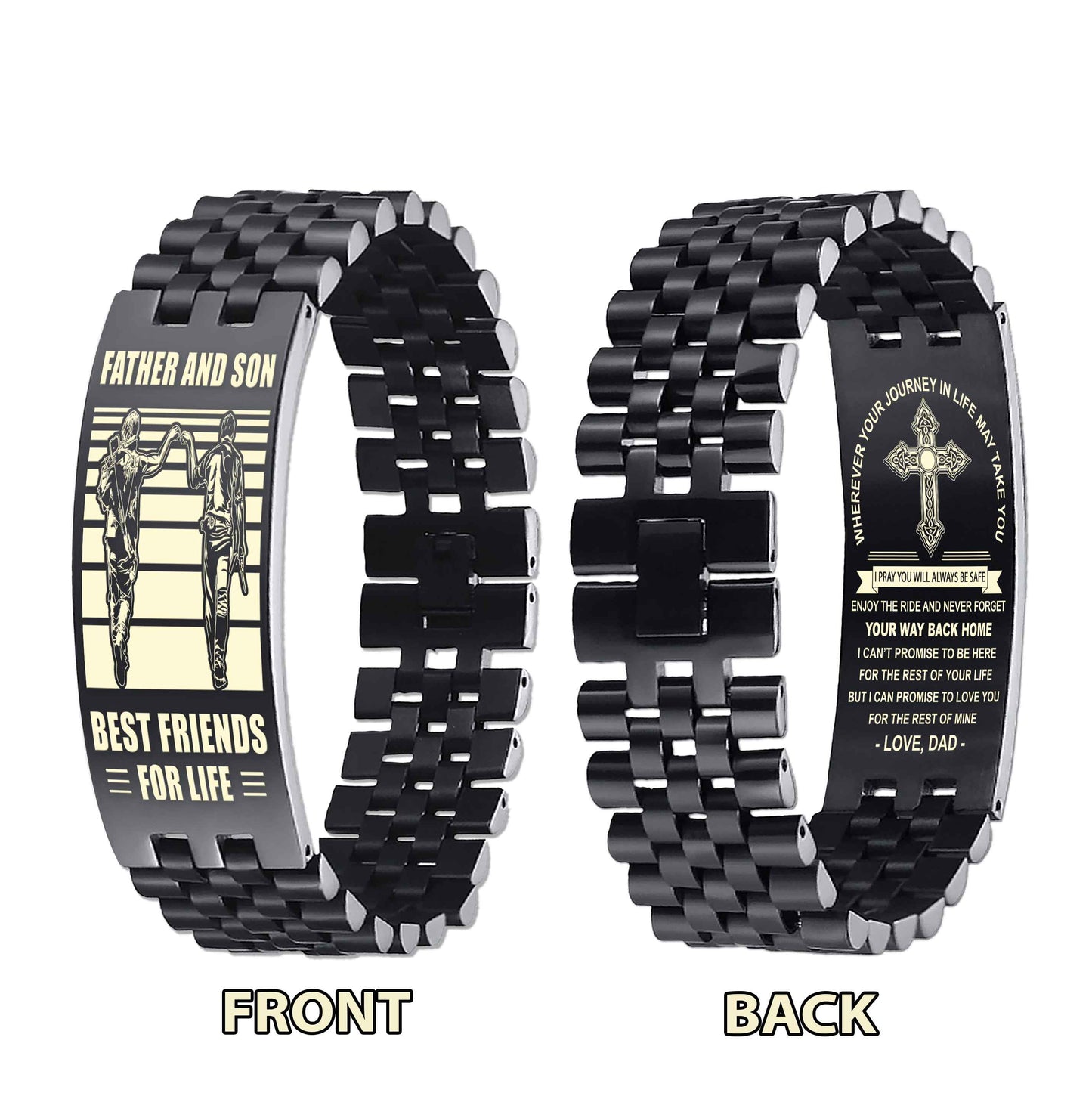 New Version Double Sided Bracelet Gift From Dad For Son - Never Forget Your Way Back Home