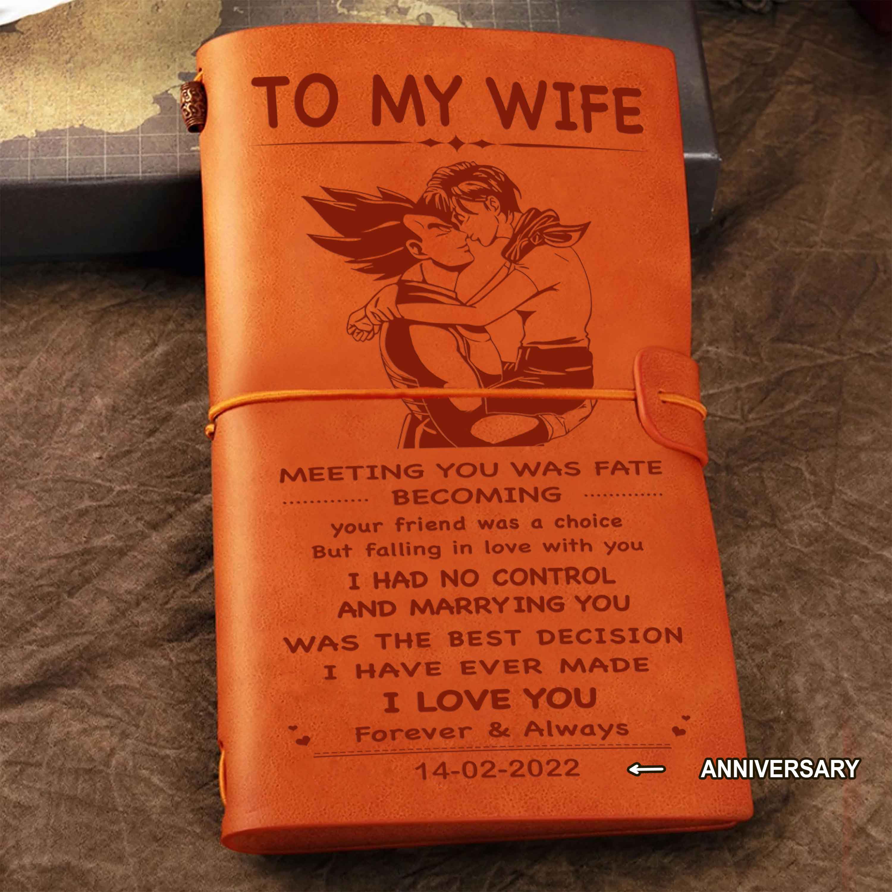 Valentines gifts Vintage Journal Husband to Wife Meeting you was fate I love you forever and always