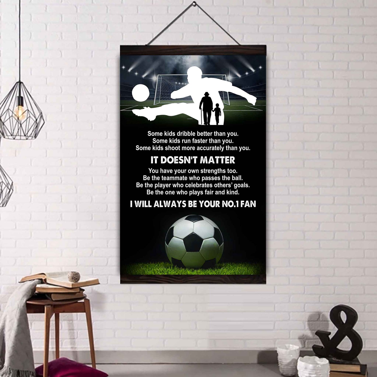 Sport Poster American Football Canvas Be The One Who Plays Fair And Kind I Will Always Be Your No1 Fan Gift For Your Kid Xmas Gift From Grandpa And Grandma