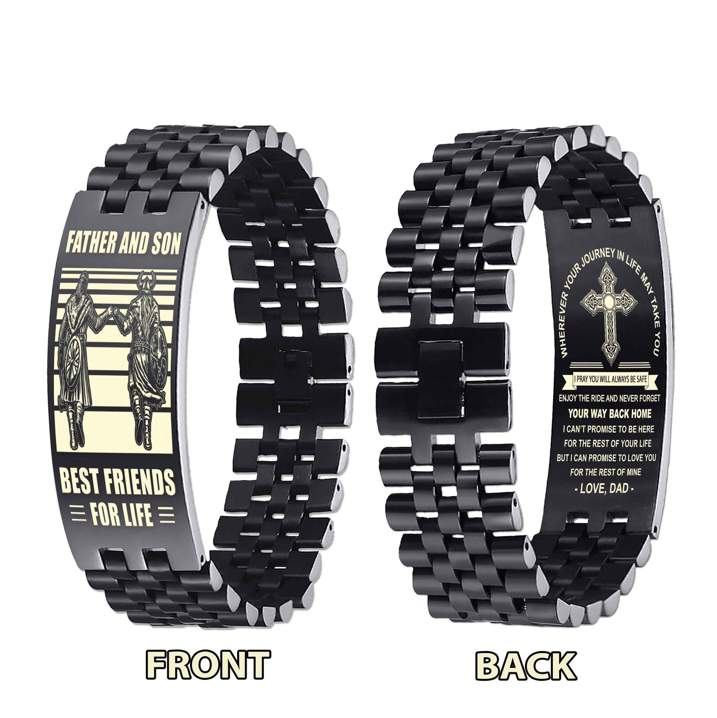 New Version Double Sided Bracelet Gift From Dad For Son - Never Forget Your Way Back Home