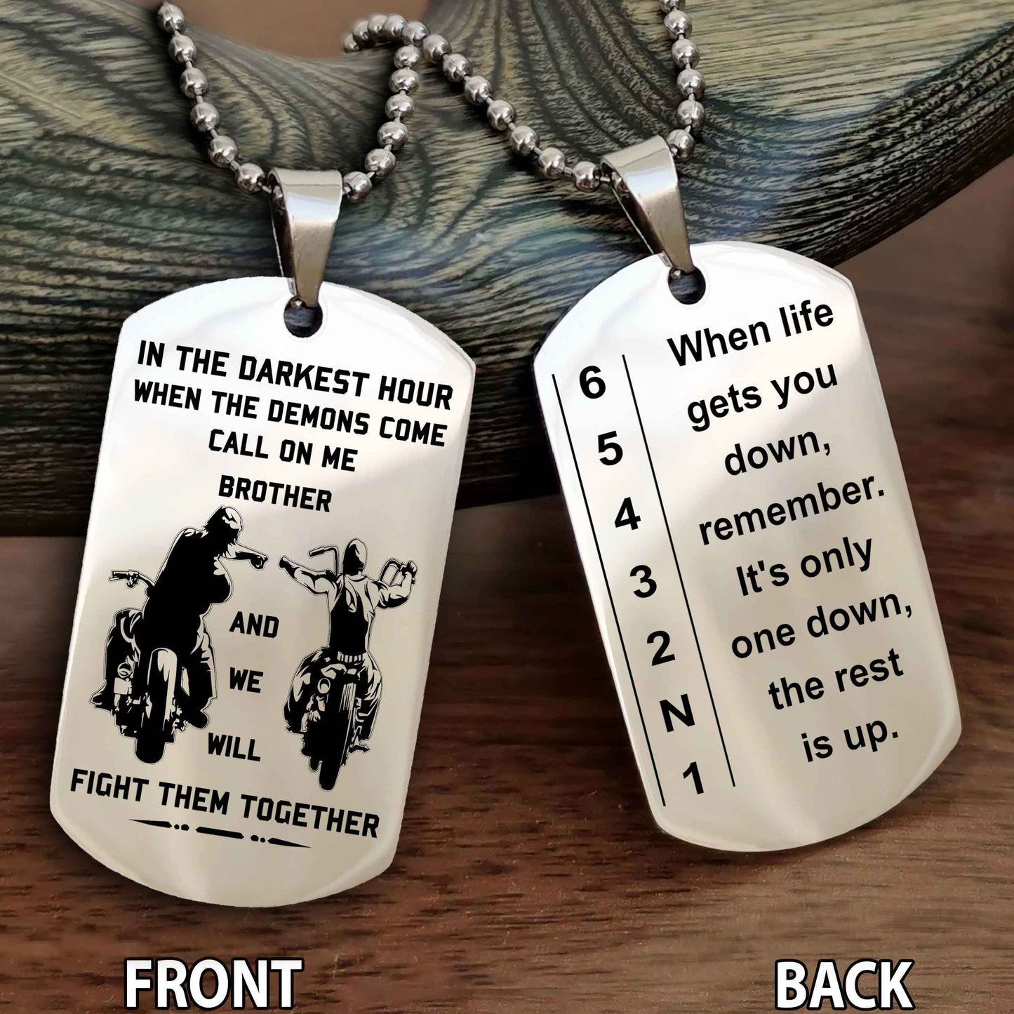 Sportbike Dog tag-When life gets you down, remember. It’s only one down, the rest is up