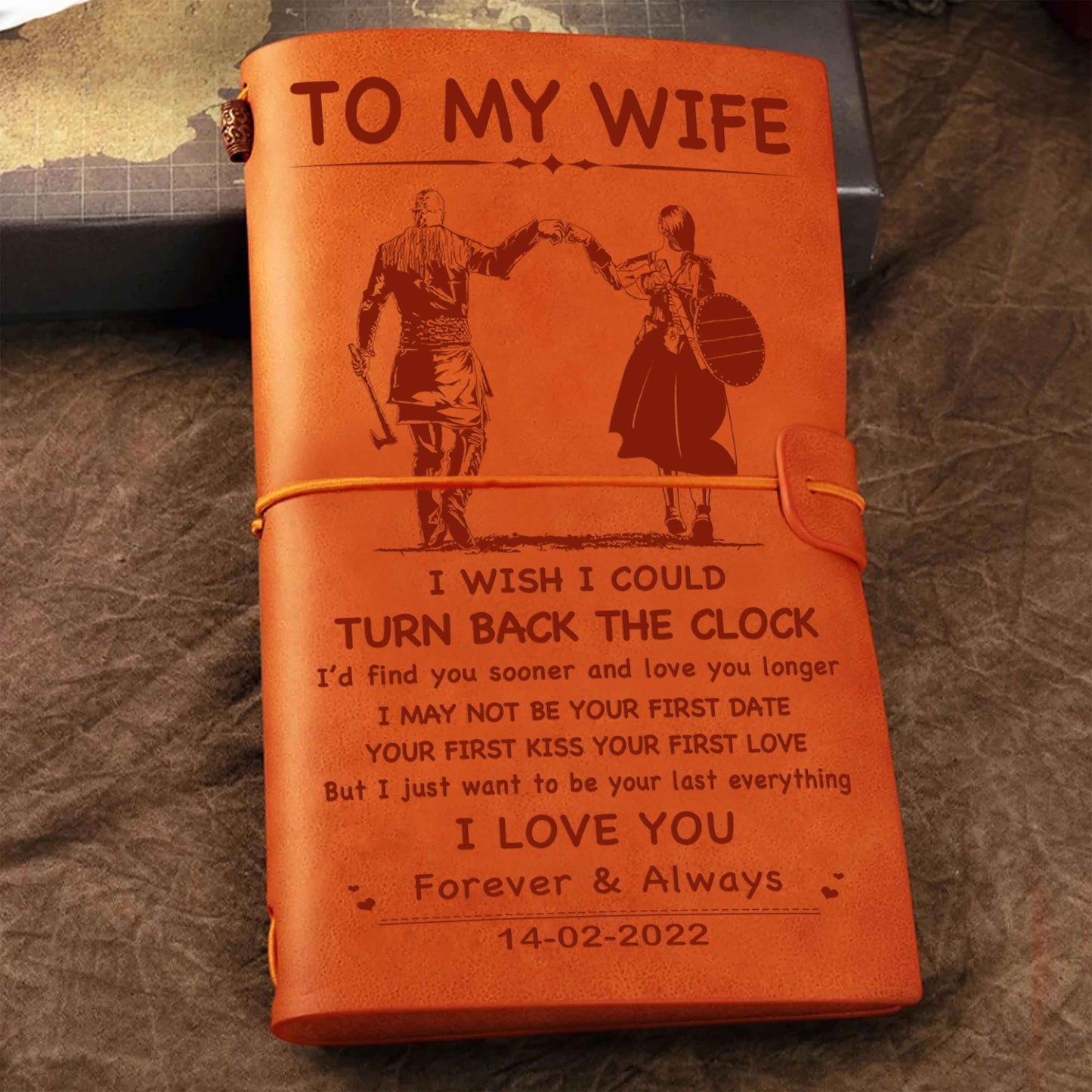 Valentines gifts Vintage Journal Husband to Wife I wish i could turn back the clock I love you forever and always