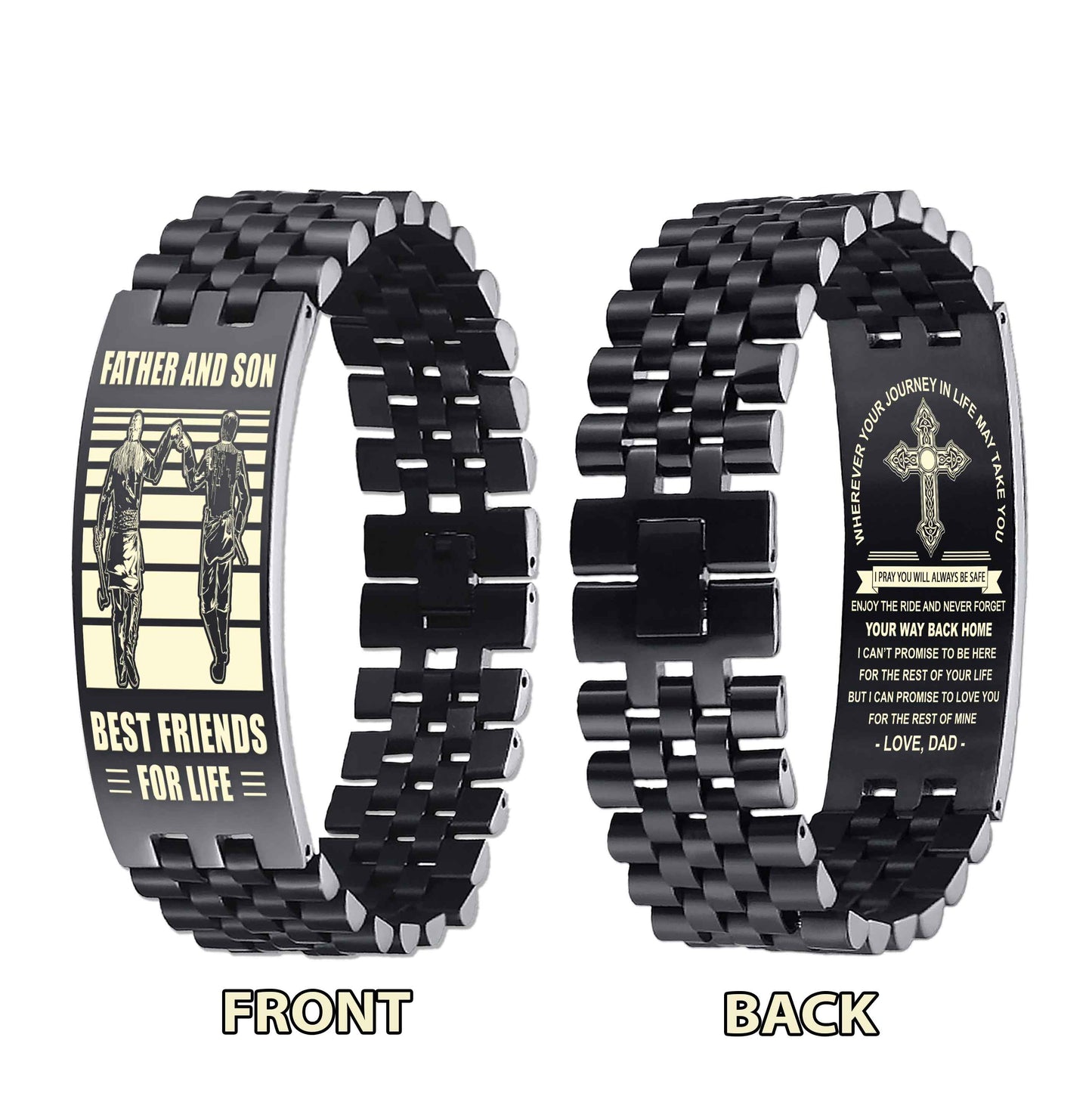 New Version Double Sided Bracelet Gift From Dad For Son - Never Forget Your Way Back Home