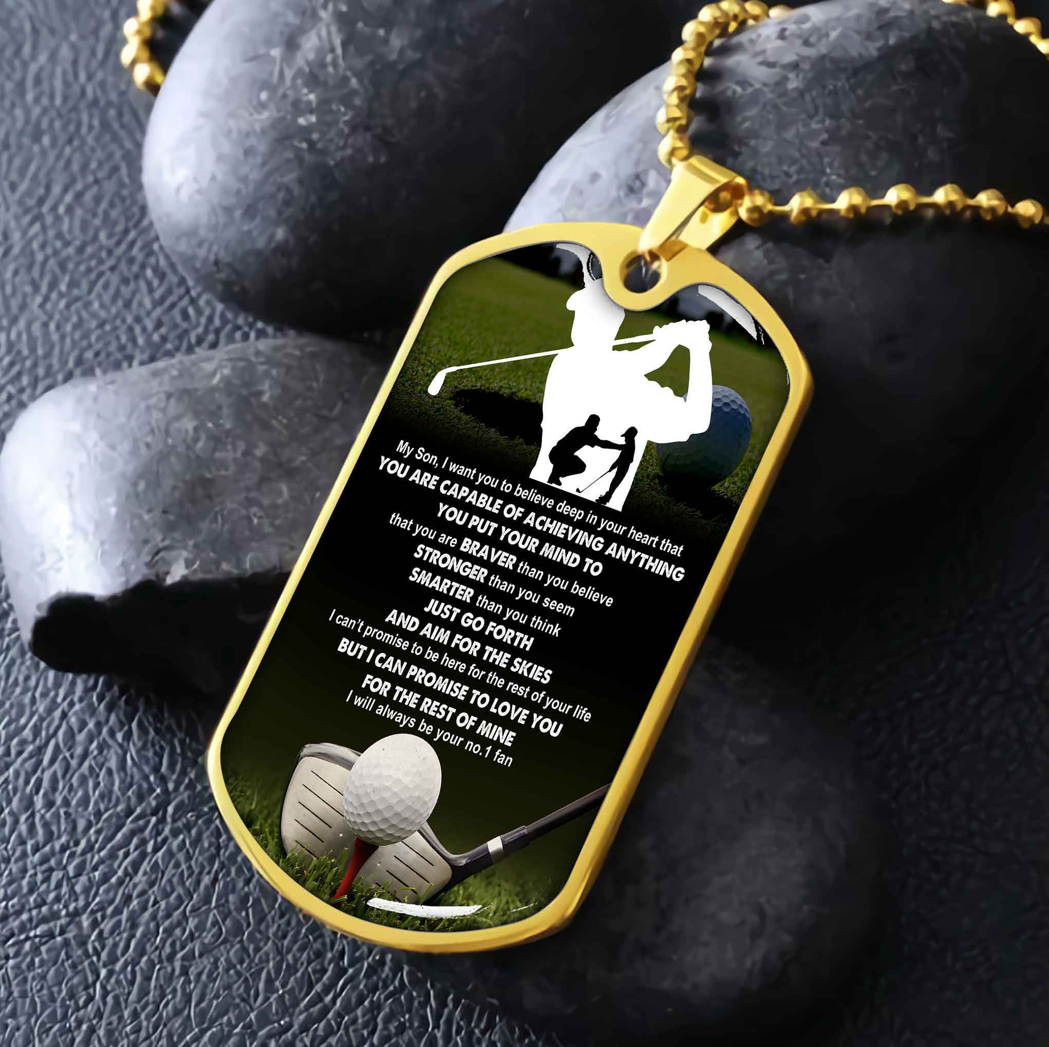 Sport Military Chain 18K Gold Plated Silver Plated To My Son From Dad Motivation Message I Will Always Be Your No 1 Fan