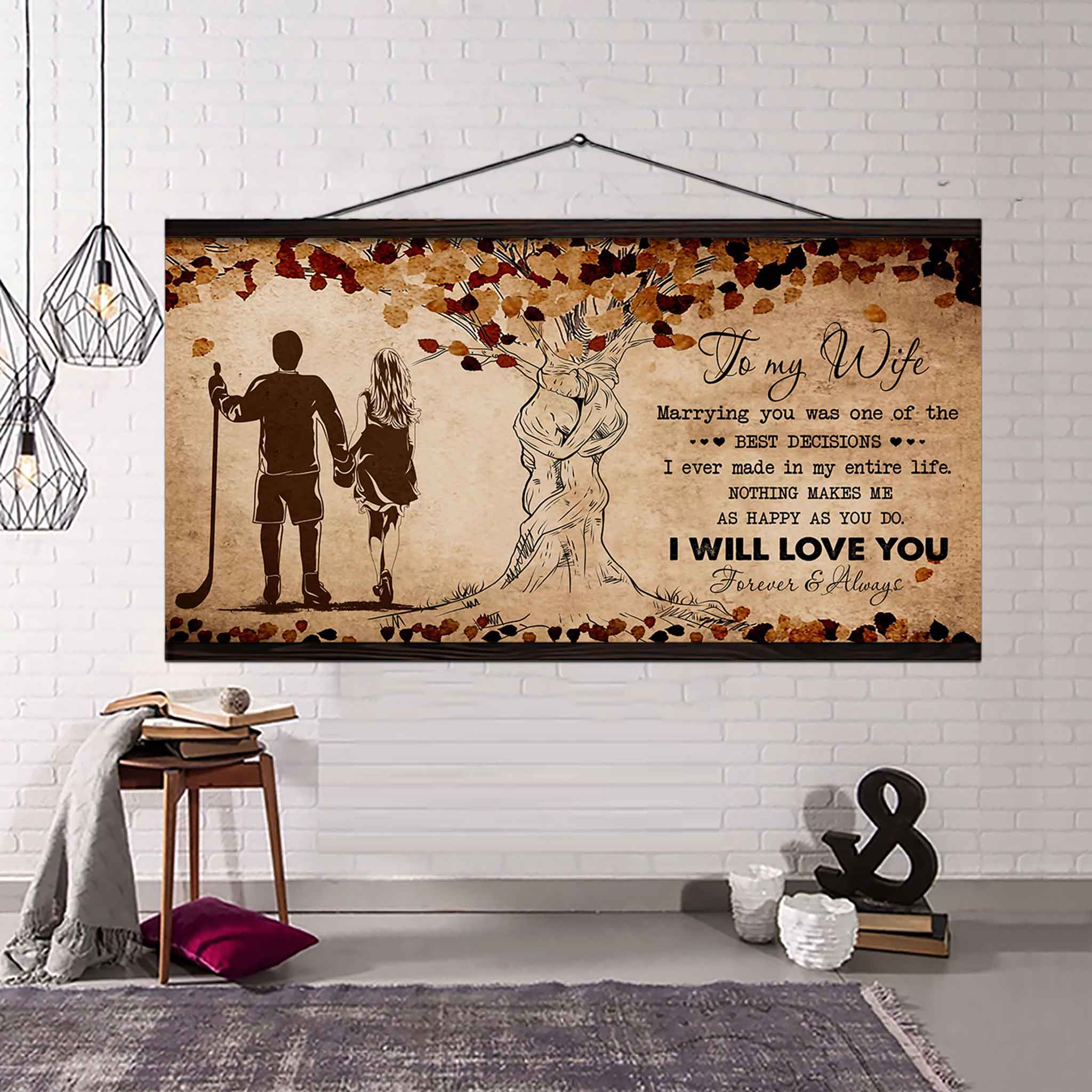 American Football Poster Canvas To My Wife Marrying You Was One Of The Best Decisions - I Will Love You Forever And Always Gift For Your Wife