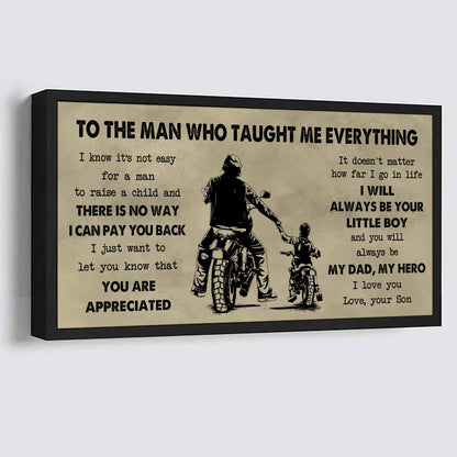 Sport-Family To The Man Who Taught Me Everything - You Will Always Be My Hero Poster Canvas Gift For Father - Photo Upload
