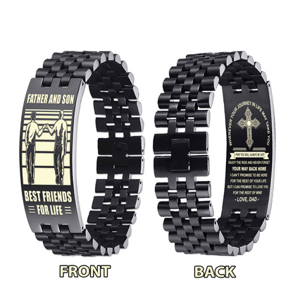 New Version Double Sided Bracelet Gift From Dad For Son - Never Forget Your Way Back Home