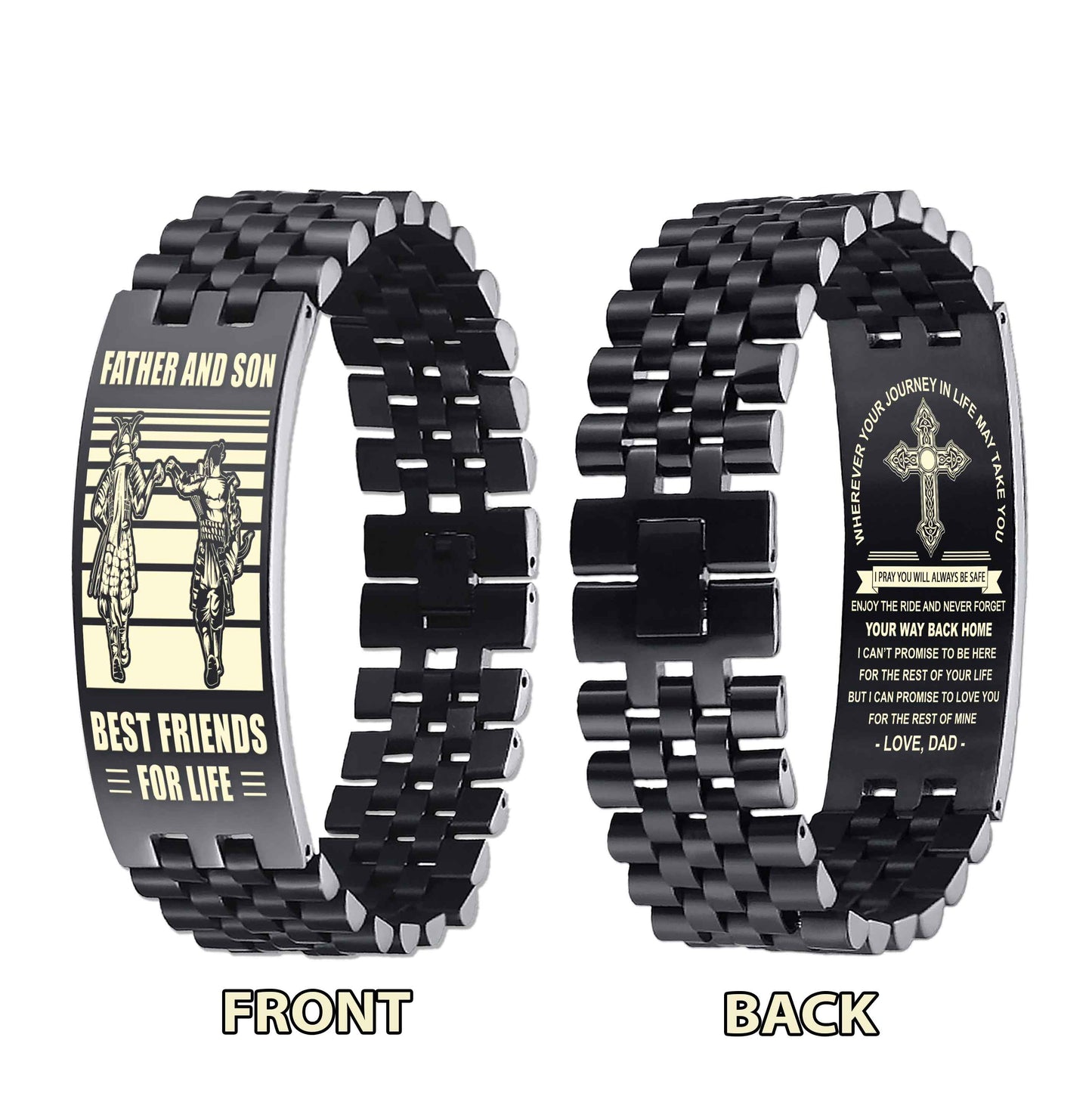 New Version Double Sided Bracelet Gift From Dad For Son - Never Forget Your Way Back Home