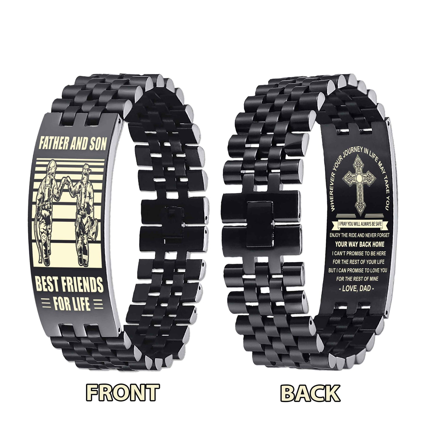 New Version Double Sided Bracelet Gift From Dad For Son - Never Forget Your Way Back Home