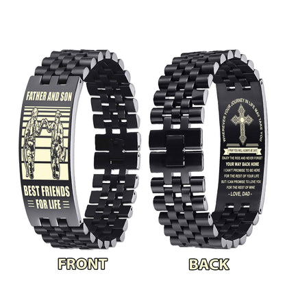 New Version Double Sided Bracelet Gift From Dad For Son - Never Forget Your Way Back Home