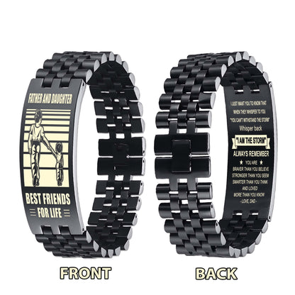 Viking WBH Personalized Double Sided Bracelet Father And Son Best Friends For Life - Message on the back side
