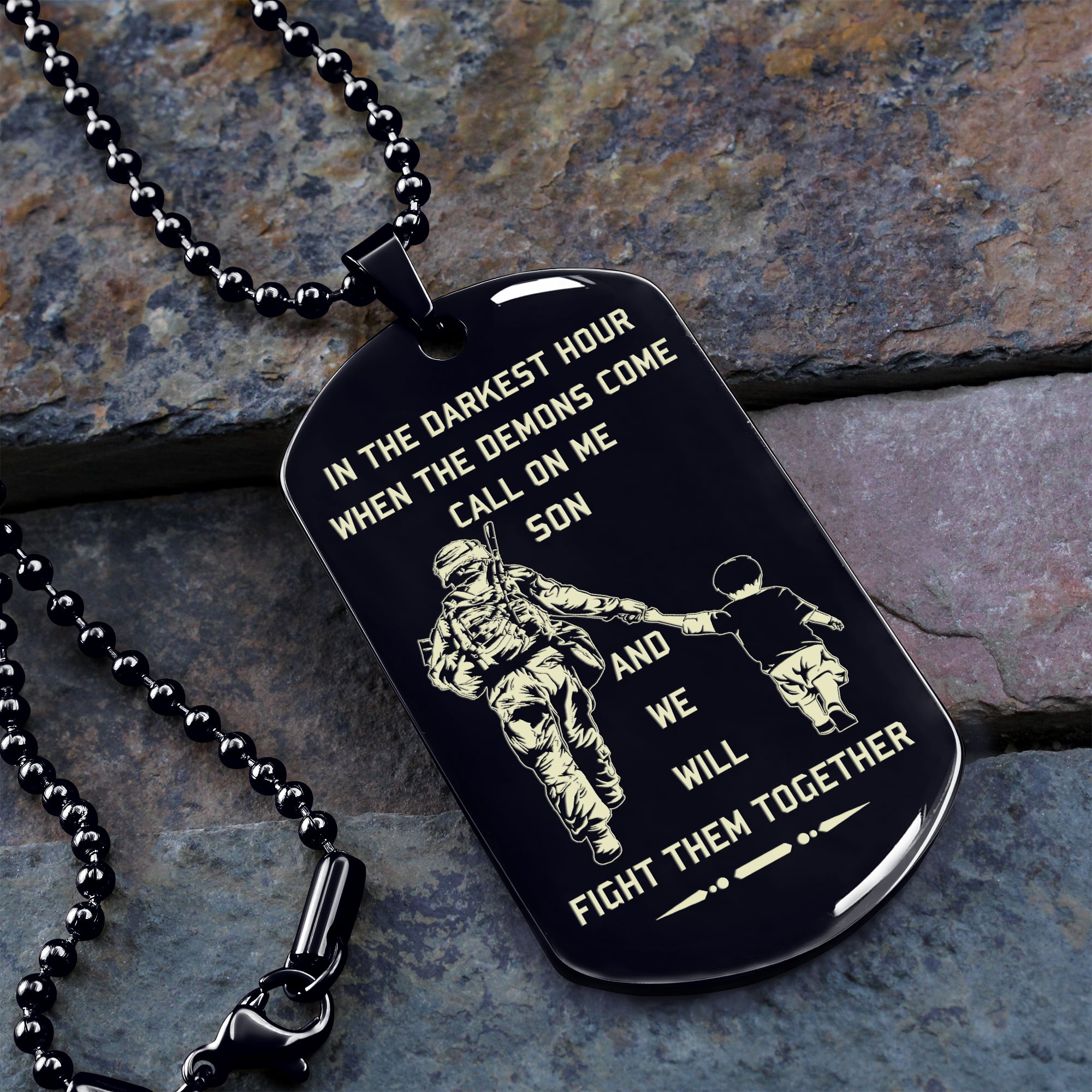 Call on me Son Dog Tag from Dad to Son