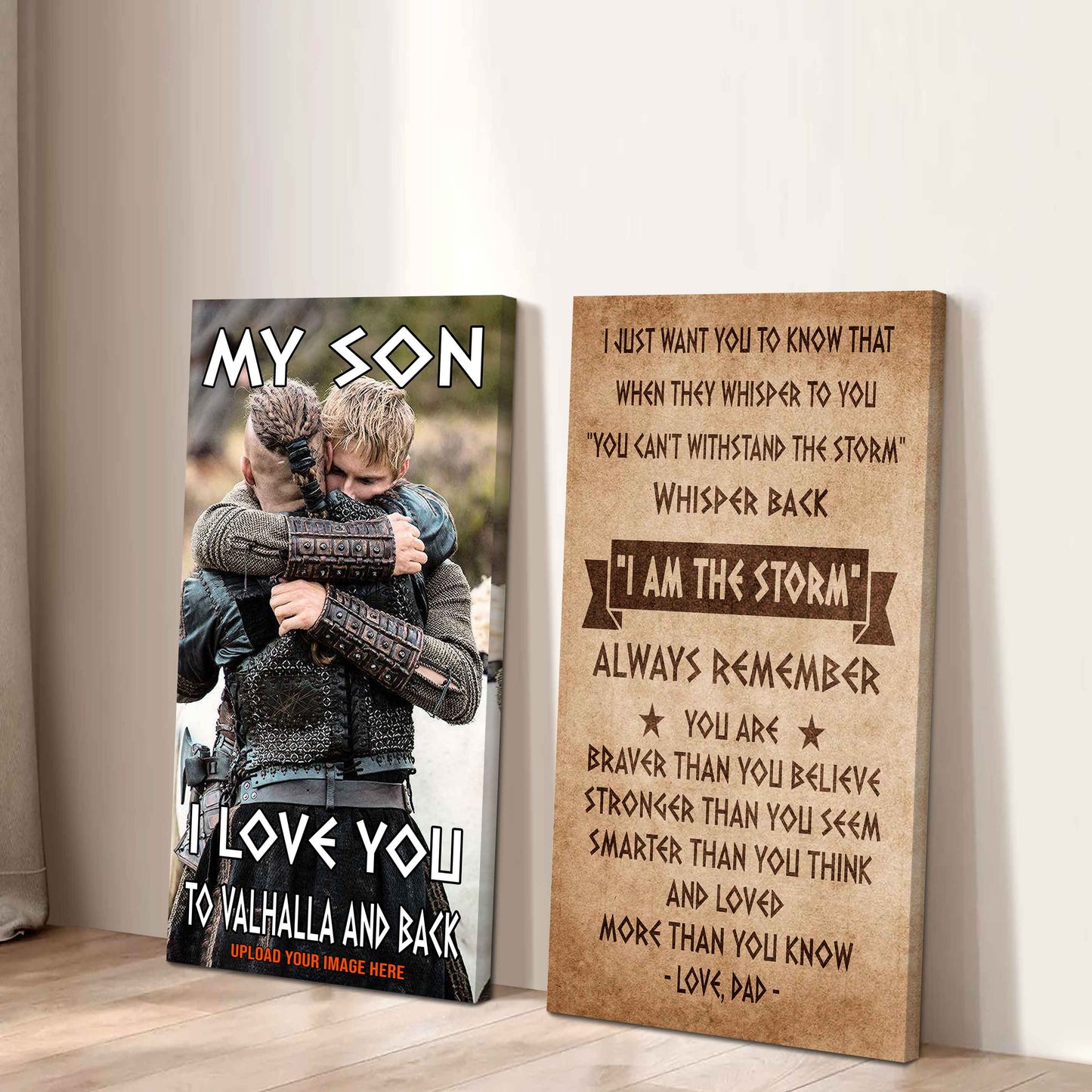 VK Canvas Set My Son I Love You Valhalla And Back Gift From Dad To Son Ver 3