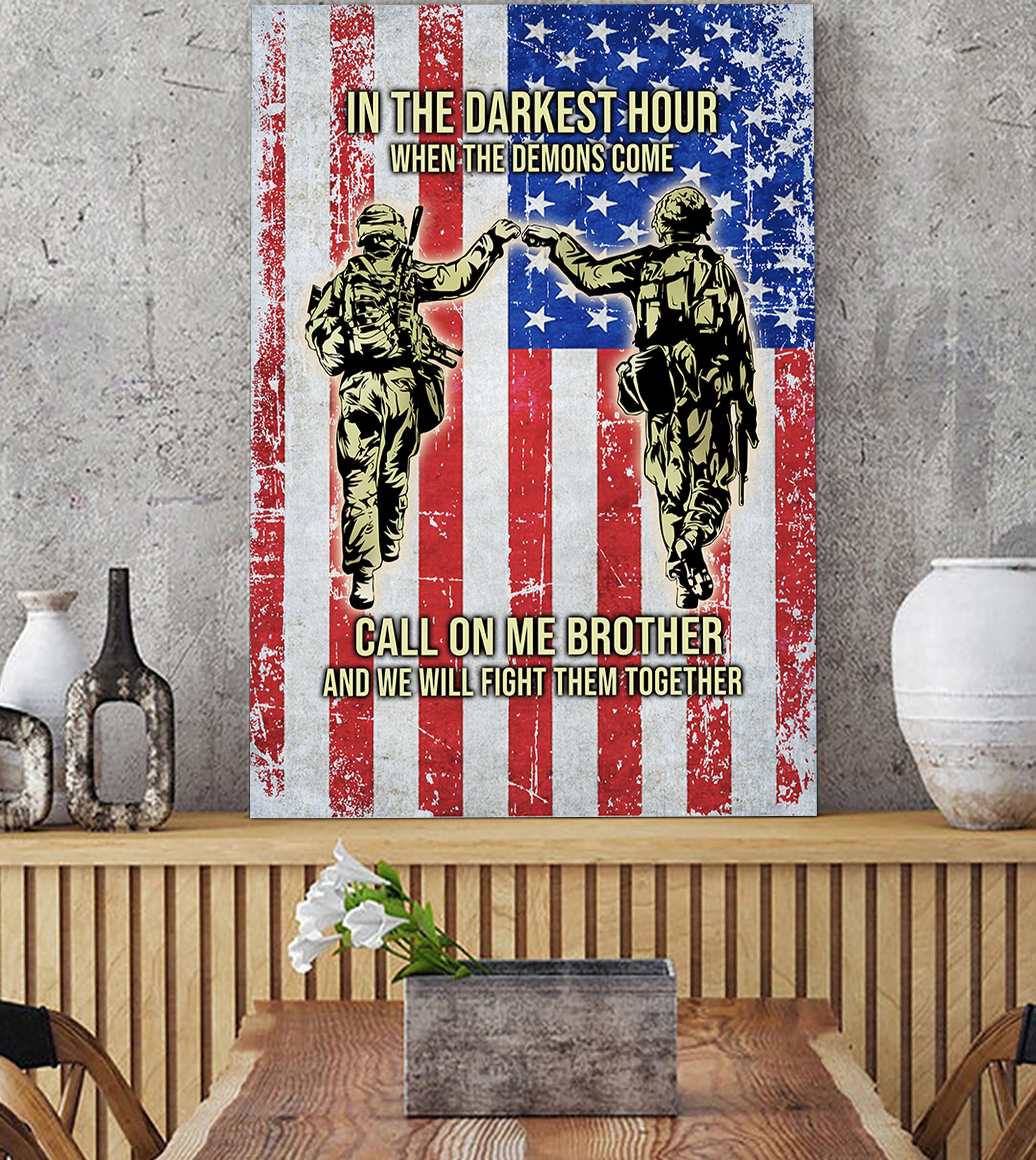 Soldier Brother Canvas call on me brother- 4th of july