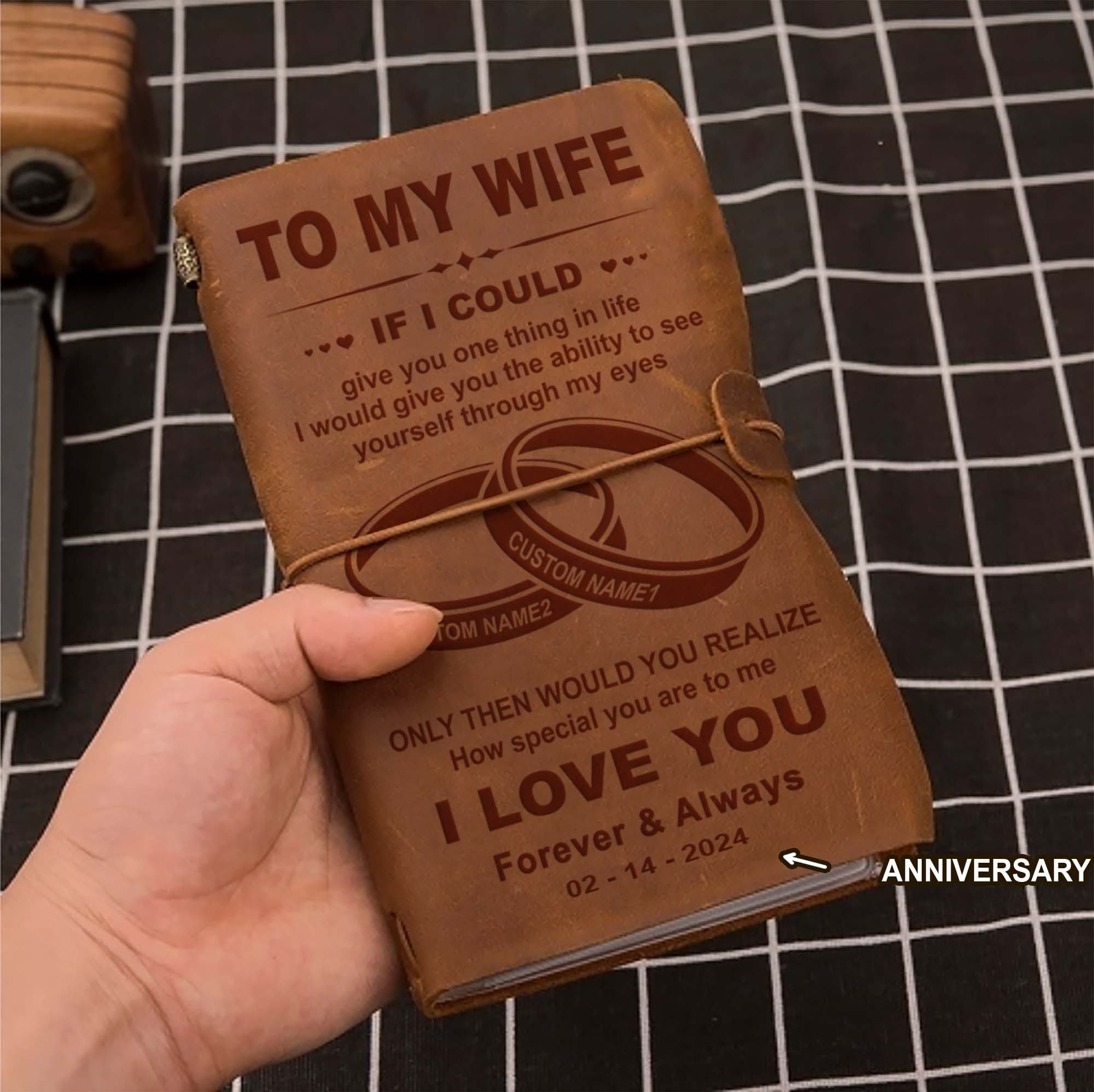 Perfect for anniversaries, birthdays, or just because-Vintage Journal Husband to wife- If I could give you one thing in life