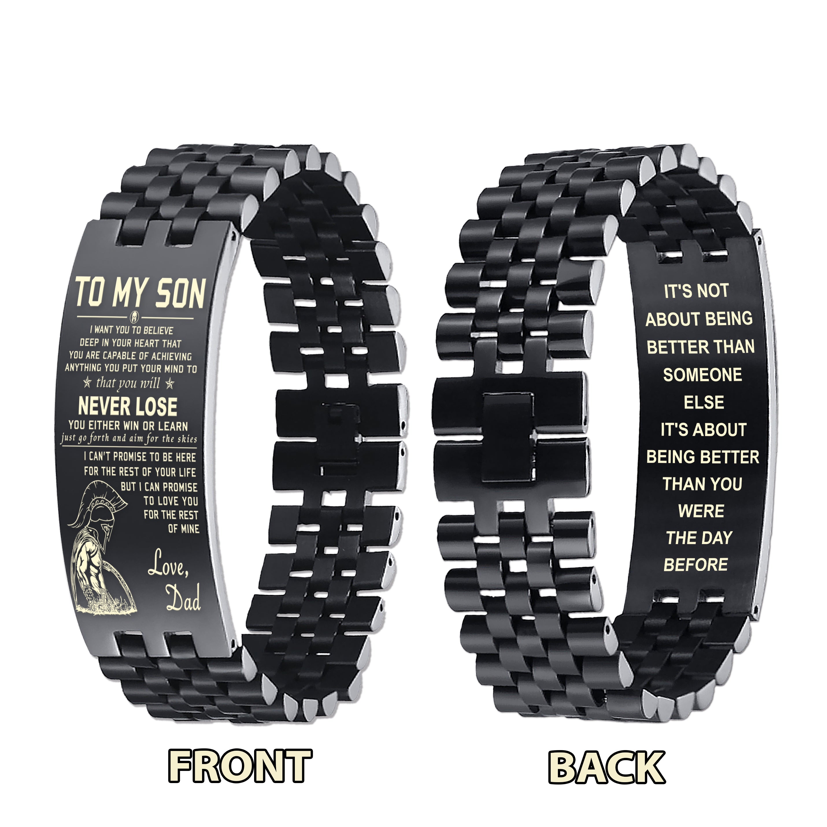 Spartan double side bracelet that you win never lose It is about better than you were the day before