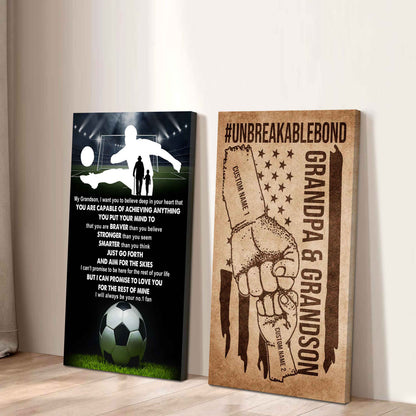 Unbreakable Bond Sport Canvas Set From Grandpa To Grandson Just Go Forth And Aim For The Skies