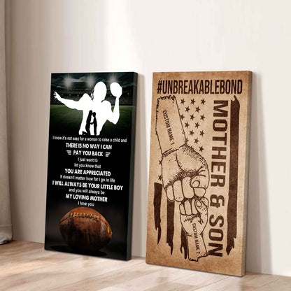 Unbreakable Bond Sport Canvas Set From Son To Mom I Know It's Not Easy - I Will Always Be Your Little Boy