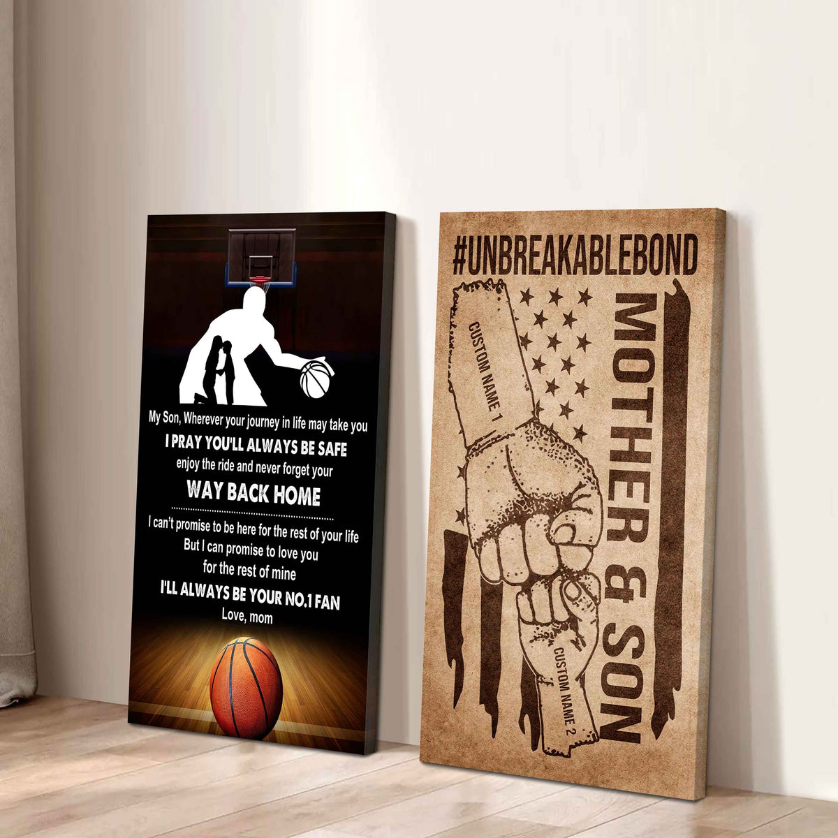 Unbreakable Bond Canvas Set From Mom To Son Enjoy The Ride And Never Forget Your Way Back Home