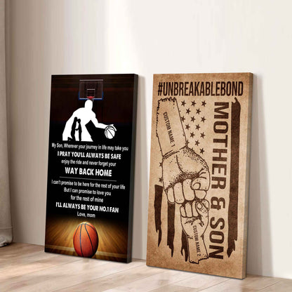 Unbreakable Bond Canvas Set From Mom To Son Enjoy The Ride And Never Forget Your Way Back Home